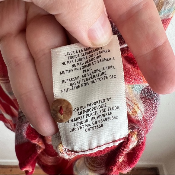 Anthropologie Akemi + Kin Lucie Plaid Tunic Red Oversized Size Small Long Line - Picture 7 of 9